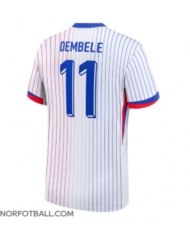 Billige Fotballdrakt Frankrike Ousmane Dembele #11 Replika Bortedrakt EM 2024 Kortermet
